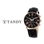 [TANDY] Men's Leather Watch T-1712 BK | Japan Movement & Genuine Leather Band | Timeless Design & Precision Craftsmanship